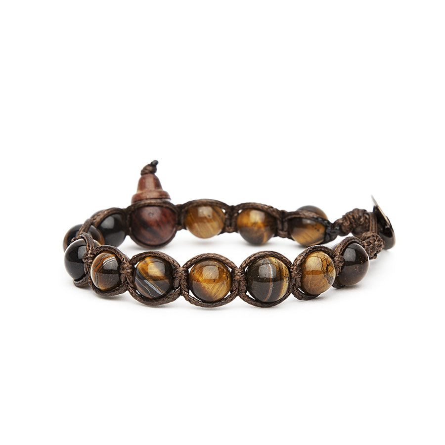 Bracciale Uomo Tamashii Marrone Biglia Occhio Di Tigre Porta Fortuna BHS900-214